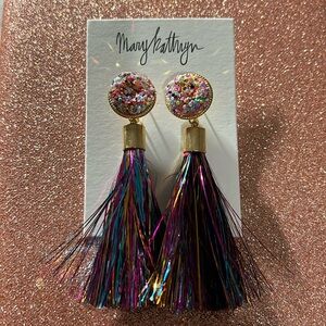 Mary Kathryn Design Rainbow Metallic Tassel Earrings